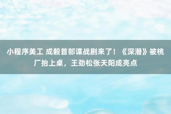 小程序美工 成毅首部谍战剧来了！《深潜》被桃厂抬上桌，王劲松张天阳成亮点