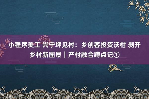 小程序美工 兴宁坪见村：乡创客投资沃柑 剥开乡村新图景｜产村融合蹲点记①